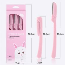 3 Pcs Facial Eyebrow Trimmer Stainless Steel Blades Makeup Tools