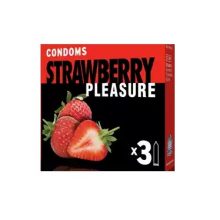 O2 ESP Strawberry Condoms (Width 52 ± 2 mm) 3 pcs